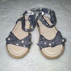 GAP Navy Polka Dot Bow Toddler Sandals